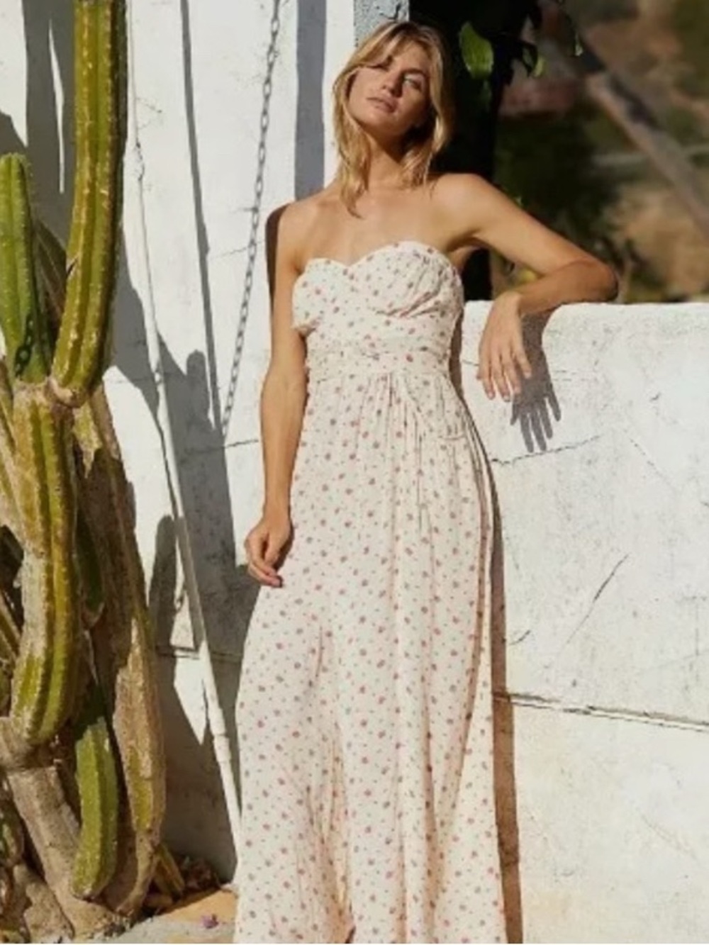 Free People Ivory Floral Eloise Jumpsuit S